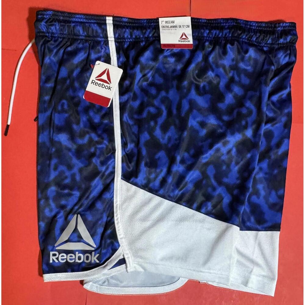 Reebok Groundwork Performance Knit Blue/White Shorts Men's Size XXL NWT! NEW!